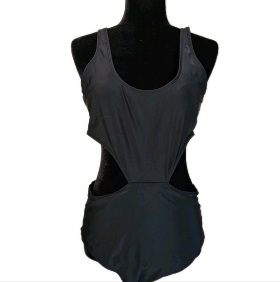 Aerie Womens Black Cut Out One Piece Full Coverage Bathing Suit XL - Picture 3 of 15